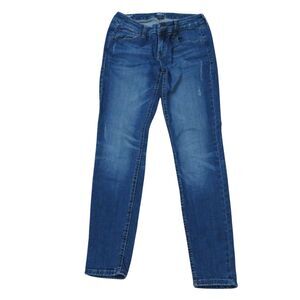 A.N.A. Cotton Blend Stretch Distressed Denim Skinny Jeans Size 27/4 Medium Wash